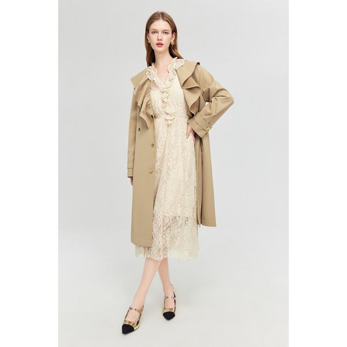 Check trim gabardine trench coat | Womens Coats Coats Coats