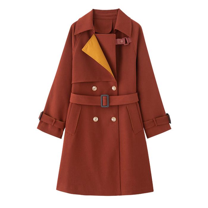 Long check collar gabardine trench coat | Womens Coats Coats Coats