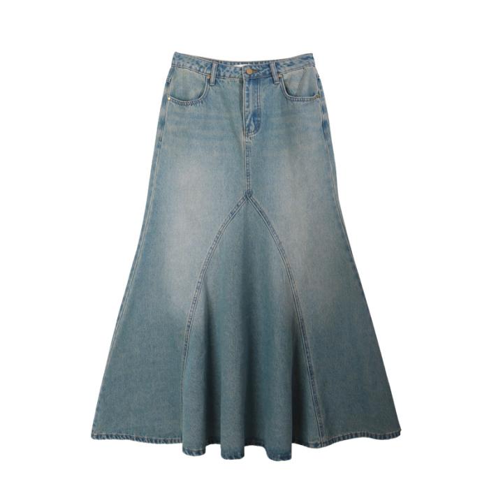 Panelled stretch-denim midi skirt | Womens Skirts Skirts Skirts