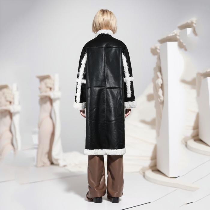 Simone faux shearling-trimmed vinyl coat | Womens Coats Coats Coats